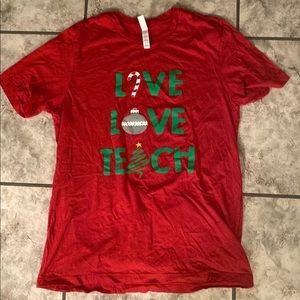 Live Love Teach Teacher Christmas Tshirt